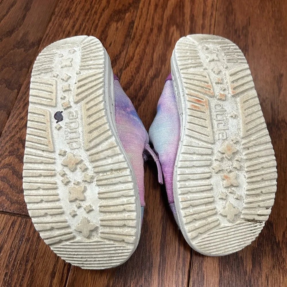 Hey Dude Toddler Wendy Sparkle Unicorn Dreamer Tie-Dye Slip-On Shoes size 8